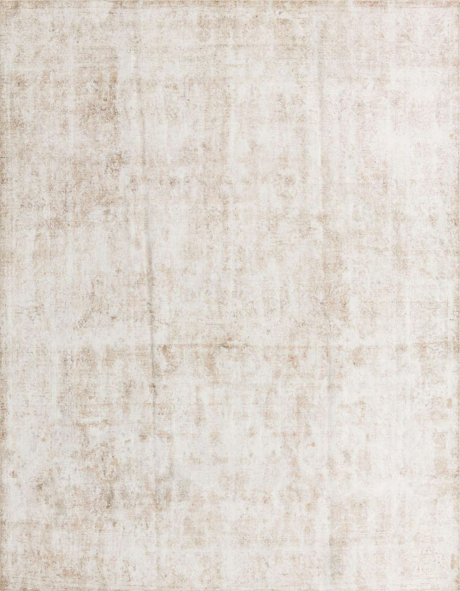 A 10x13 rectangular Ultra Vintage rug in browns and tans, featuring a distressed Persian-inspired pattern.