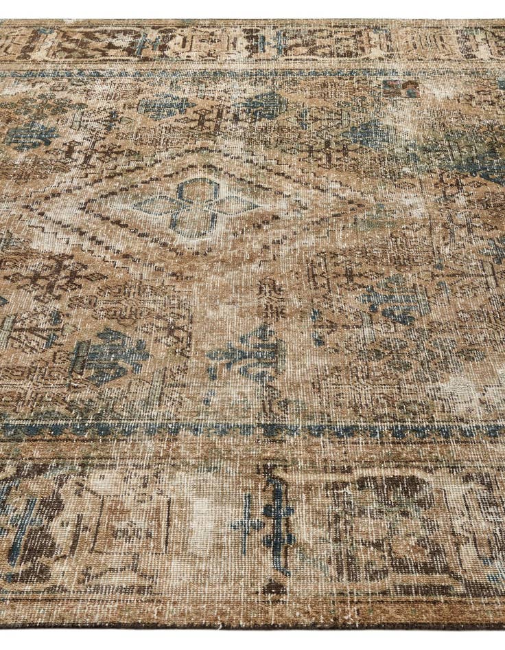 Detail image of  7' x 9' 10  Hand Knotted Ultra Vintage Persian Wool Rug