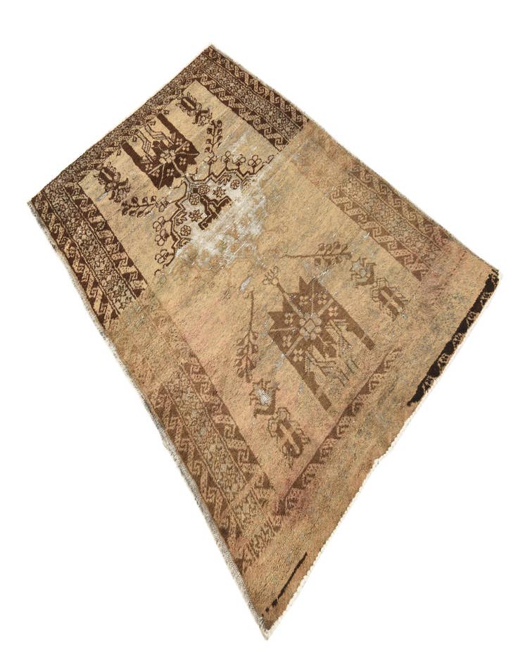 Detail image of  3' 10 x 6'  Hand Knotted Ultra Vintage Persian Wool Rug