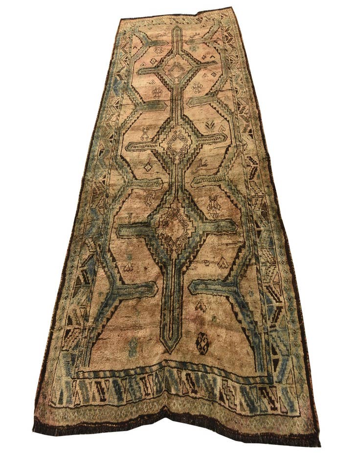 Detail image of  5' 2 x 9' 3  Hand Knotted Ultra Vintage Persian Wool Rug