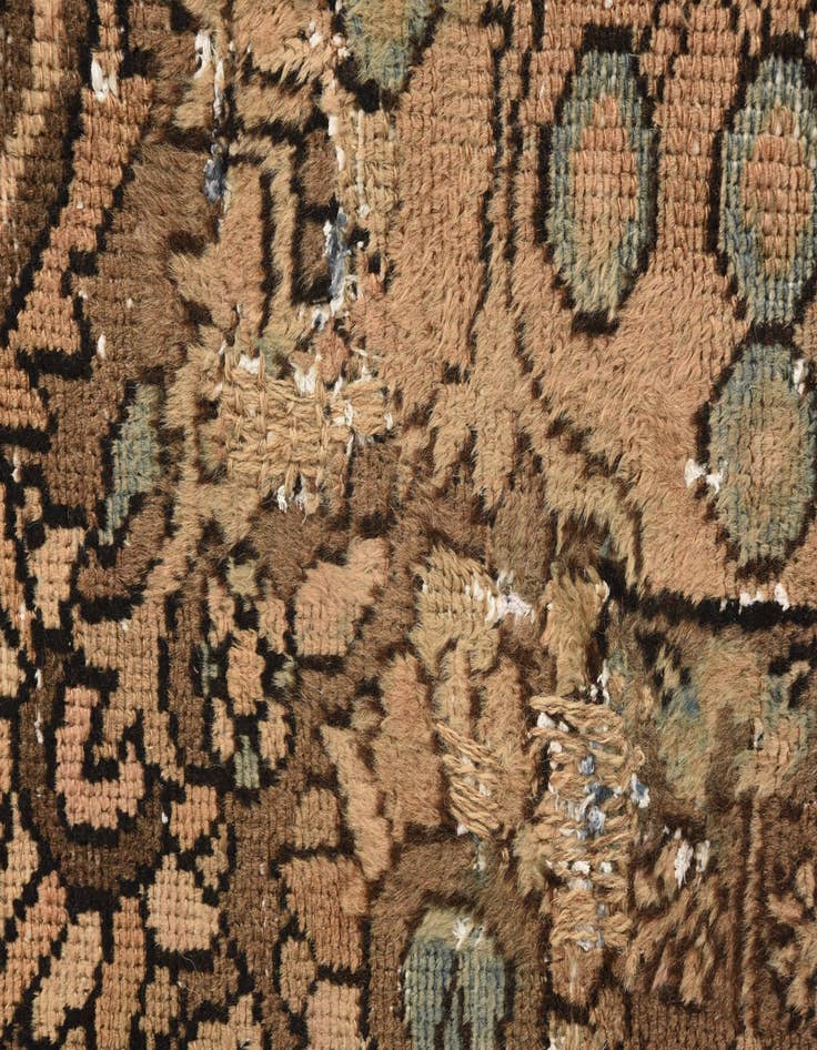 Detail image of  5' 8 x 8' 9  Hand Knotted Ultra Vintage Persian Wool Rug