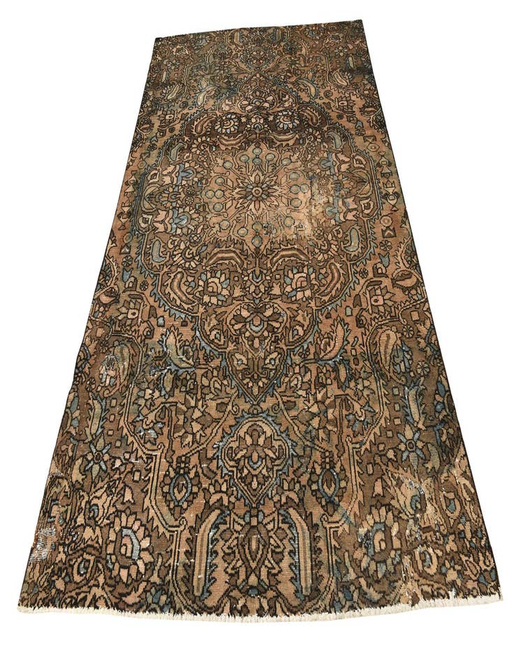 Detail image of  5' 8 x 8' 9  Hand Knotted Ultra Vintage Persian Wool Rug