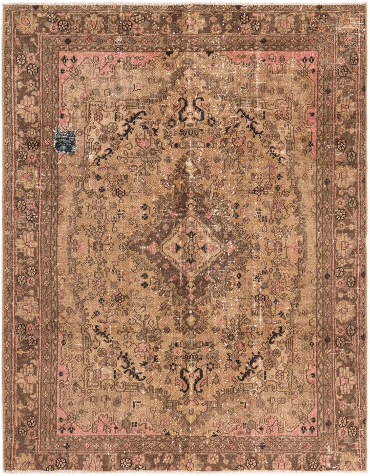  6' 3 x 8' 10  Hand Knotted Ultra Vintage Persian W...