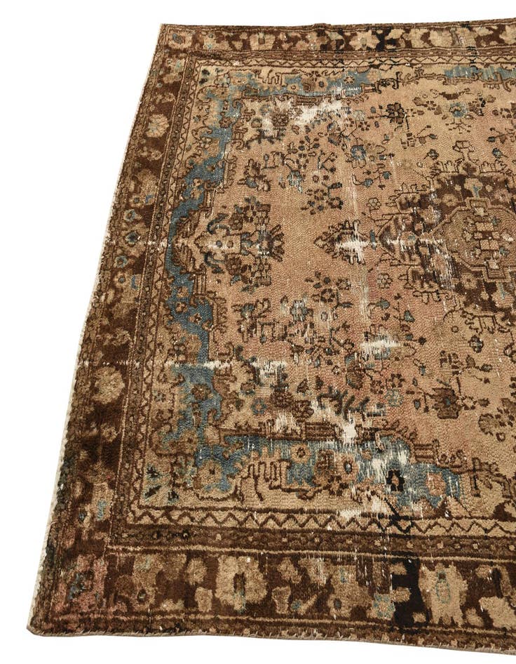 Detail image of  6' 9 x 9' 9  Hand Knotted Ultra Vintage Persian Wool Rug