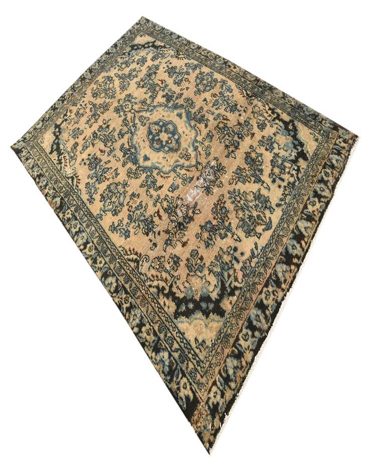 Detail image of  6' 1 x 9'  Hand Knotted Ultra Vintage Persian Wool Rug