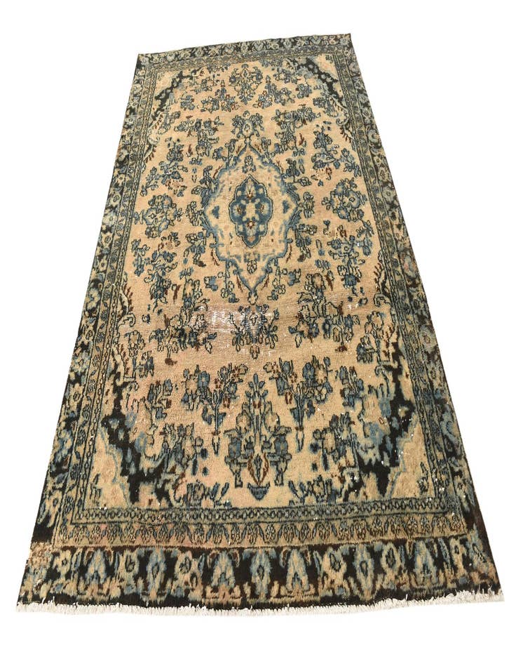 Detail image of  6' 1 x 9'  Hand Knotted Ultra Vintage Persian Wool Rug