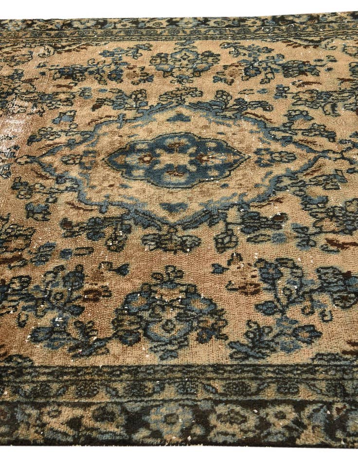 Detail image of  6' 1 x 9'  Hand Knotted Ultra Vintage Persian Wool Rug