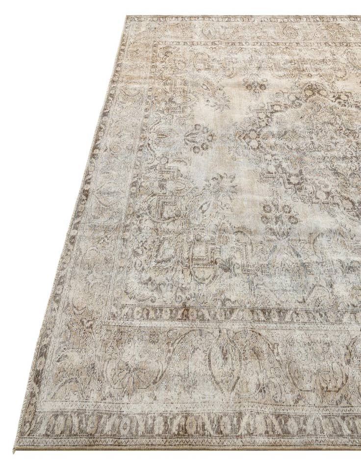 Detail image of  9' 6 x 13'  Hand Knotted Ultra Vintage Persian Wool Rug