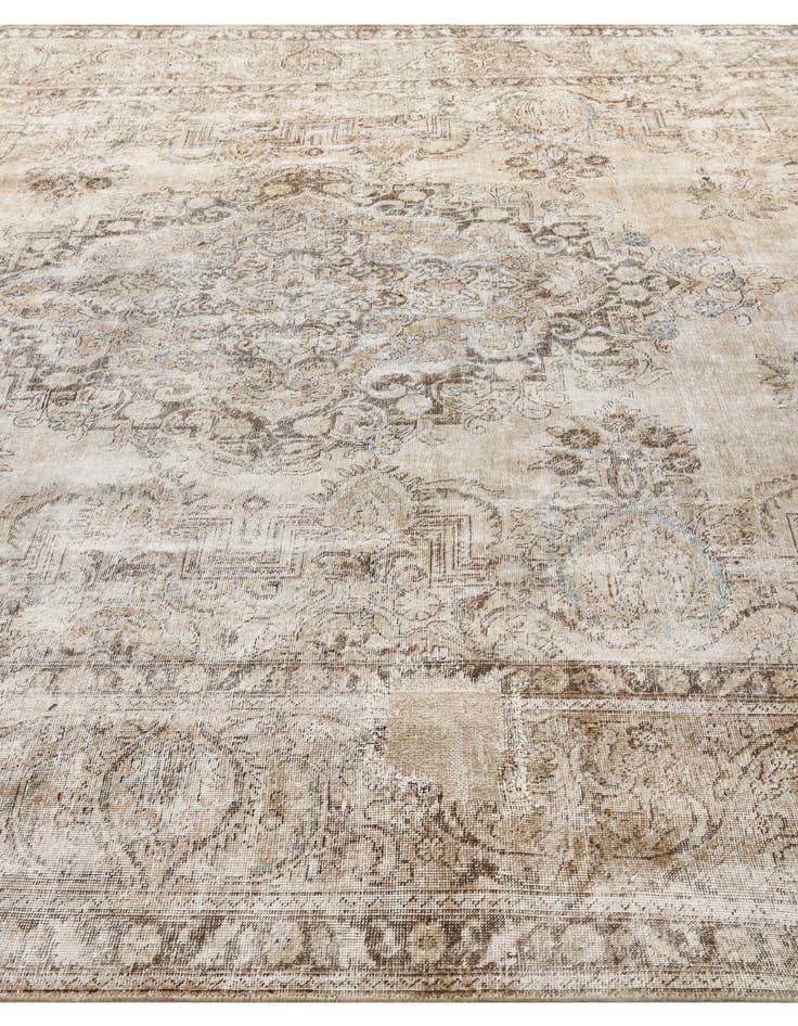 Detail image of  9' 6 x 13'  Hand Knotted Ultra Vintage Persian Wool Rug