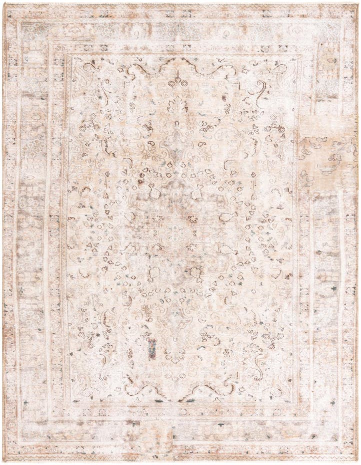  6' 3 x 9' 5  Hand Knotted Ultra Vintage Persian W...