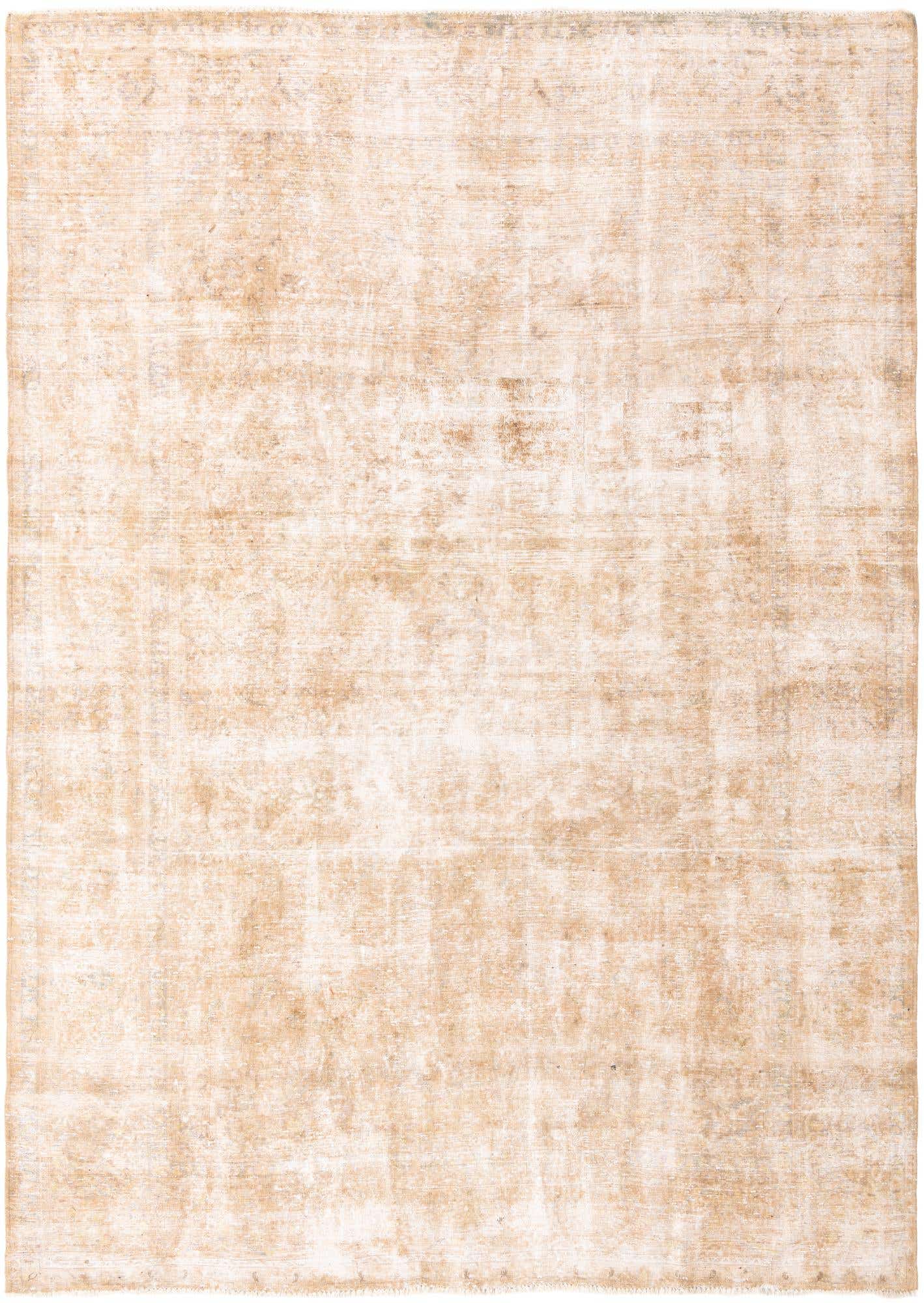 A 9x12 rectangular Ultra Vintage rug in varying shades of brown and tan with a subtle distressed Persian medallion pattern.