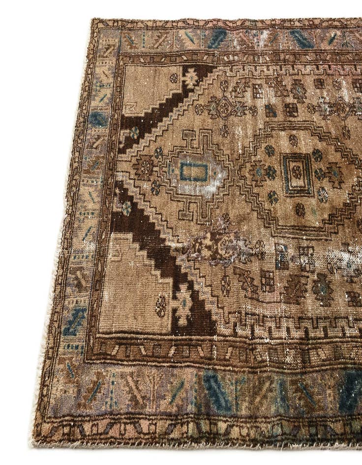 Detail image of  4' 2 x 6' 3  Hand Knotted Ultra Vintage Persian Wool Rug