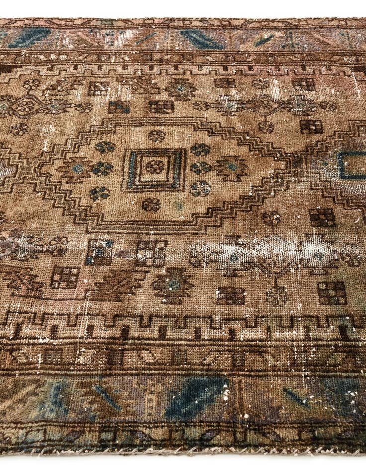 Detail image of  4' 2 x 6' 3  Hand Knotted Ultra Vintage Persian Wool Rug