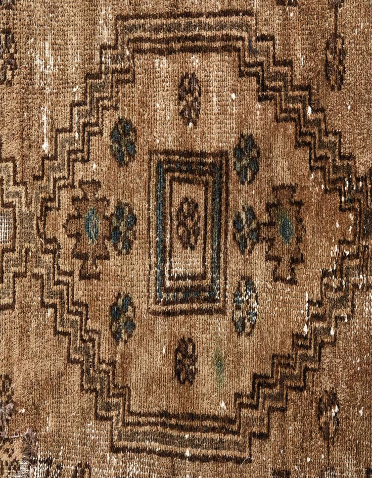 Detail image of  4' 2 x 6' 3  Hand Knotted Ultra Vintage Persian Wool Rug