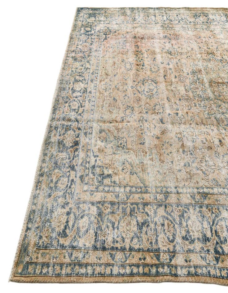 Detail image of 9' 8 x 12' 6 Hand Knotted Ultra Vintage Persian Wool Rug