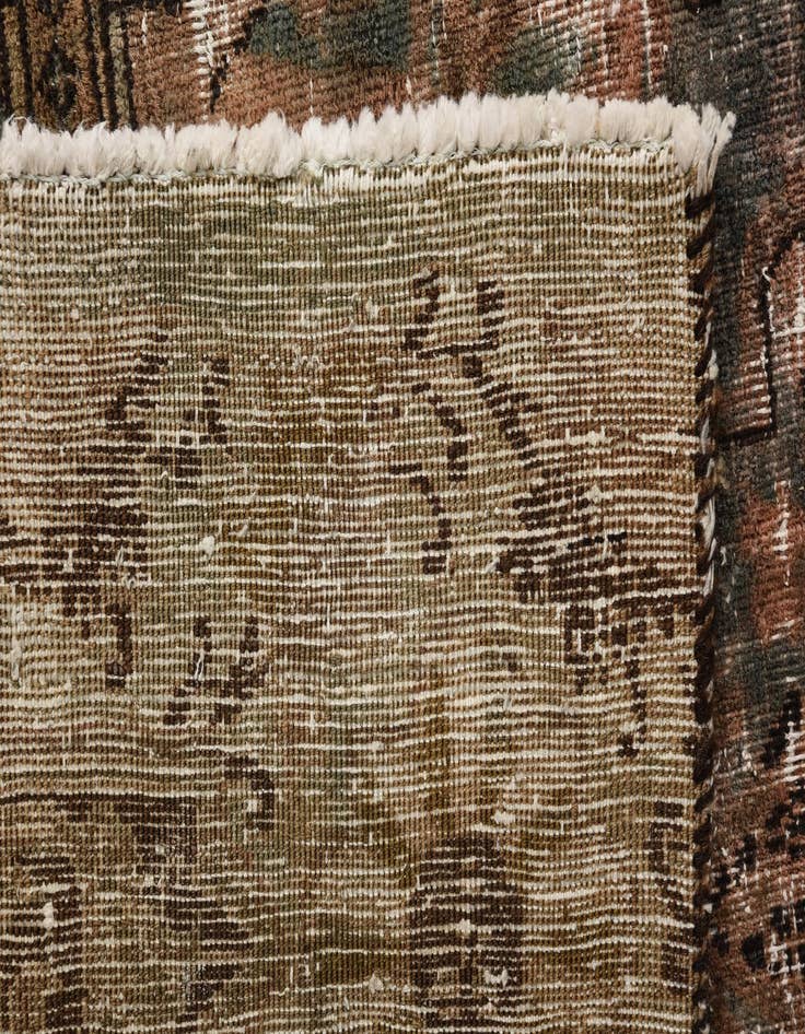 Detail image of  9' 4 x 12'  Hand Knotted Ultra Vintage Persian Wool Rug