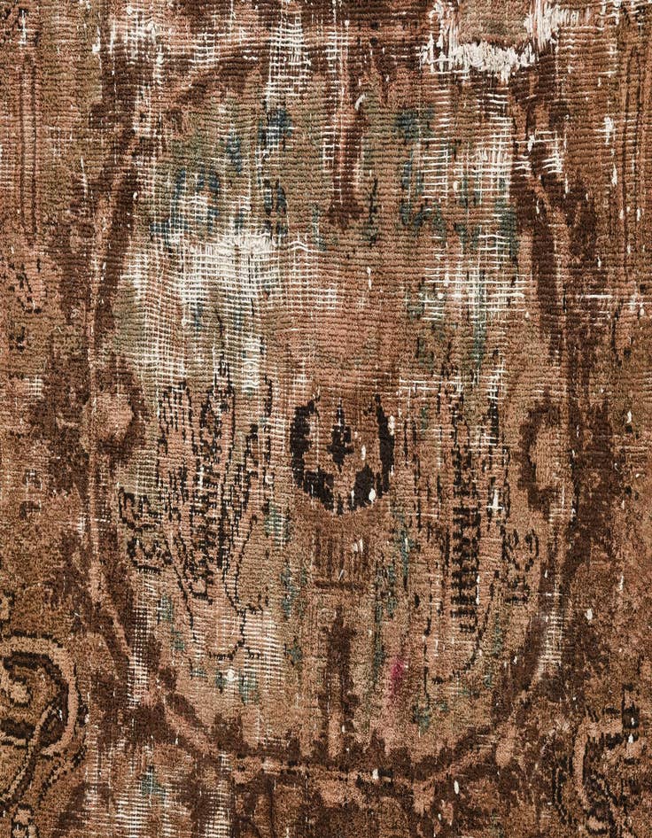 Detail image of  9' 4 x 12'  Hand Knotted Ultra Vintage Persian Wool Rug