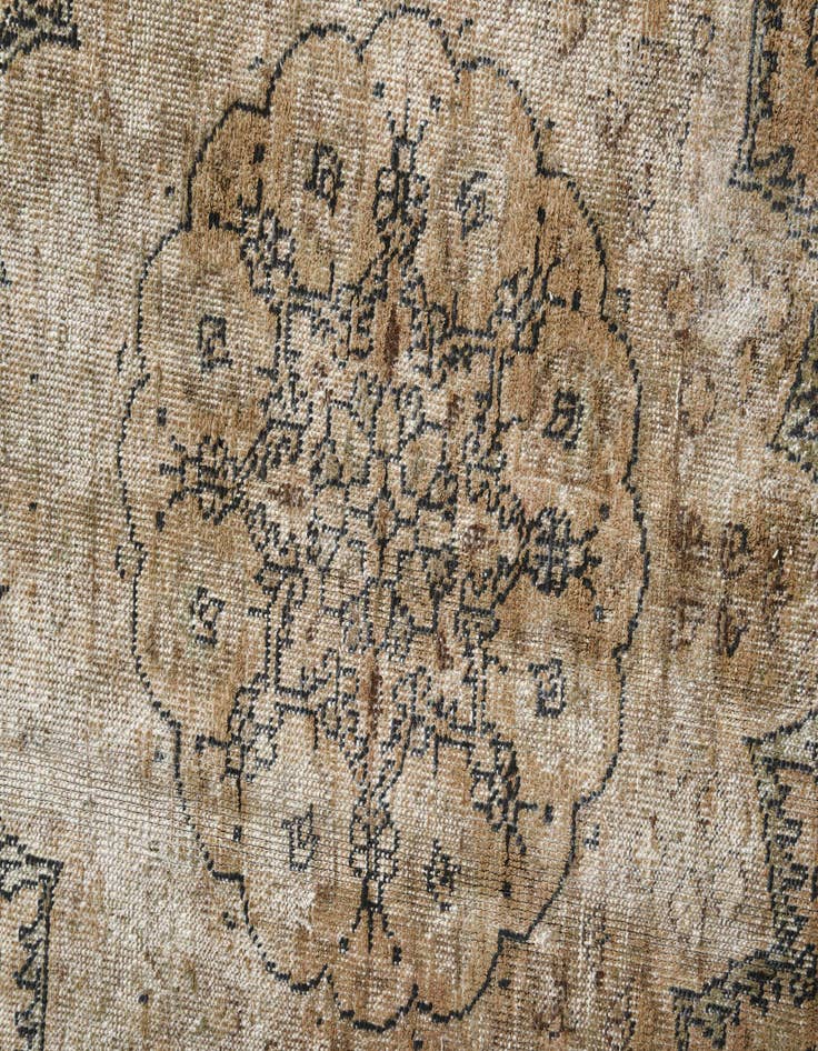 Detail image of  6' 7 x 9' 10  Hand Knotted Ultra Vintage Persian Wool Rug