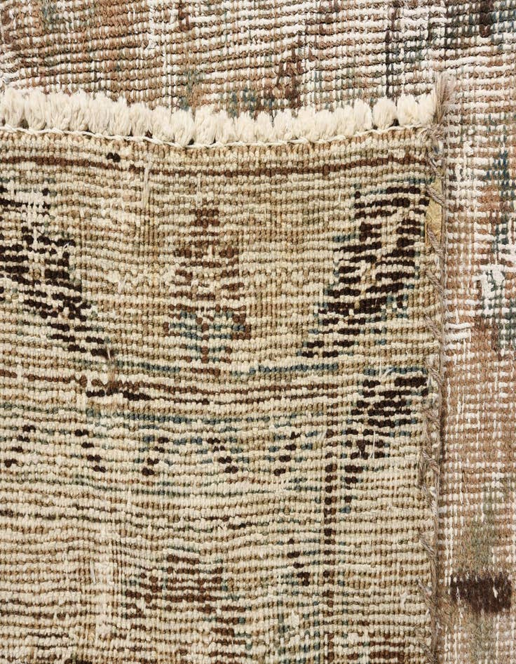 Detail image of  6' 3 x 9' 3  Hand Knotted Ultra Vintage Persian Wool Rug