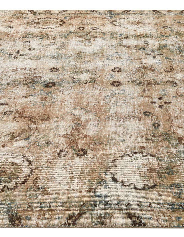 Detail image of  6' 3 x 9' 3  Hand Knotted Ultra Vintage Persian Wool Rug