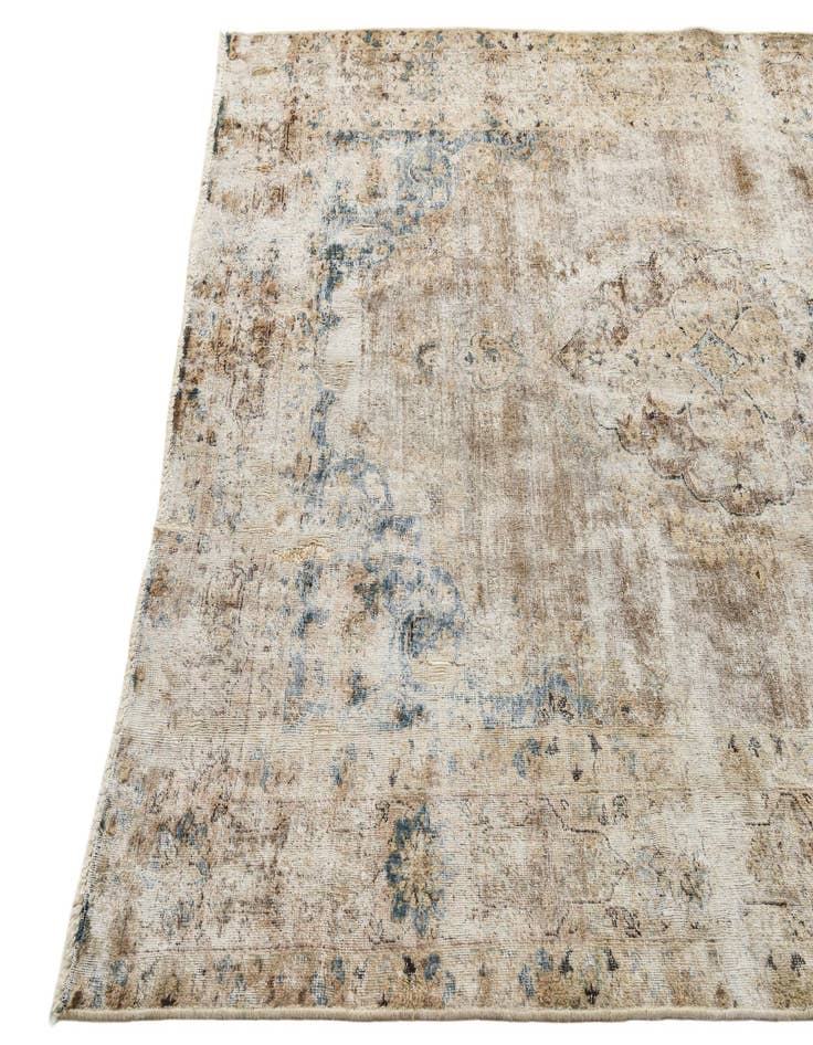 Detail image of  5' 9 x 8' 2  Hand Knotted Ultra Vintage Persian Wool Rug