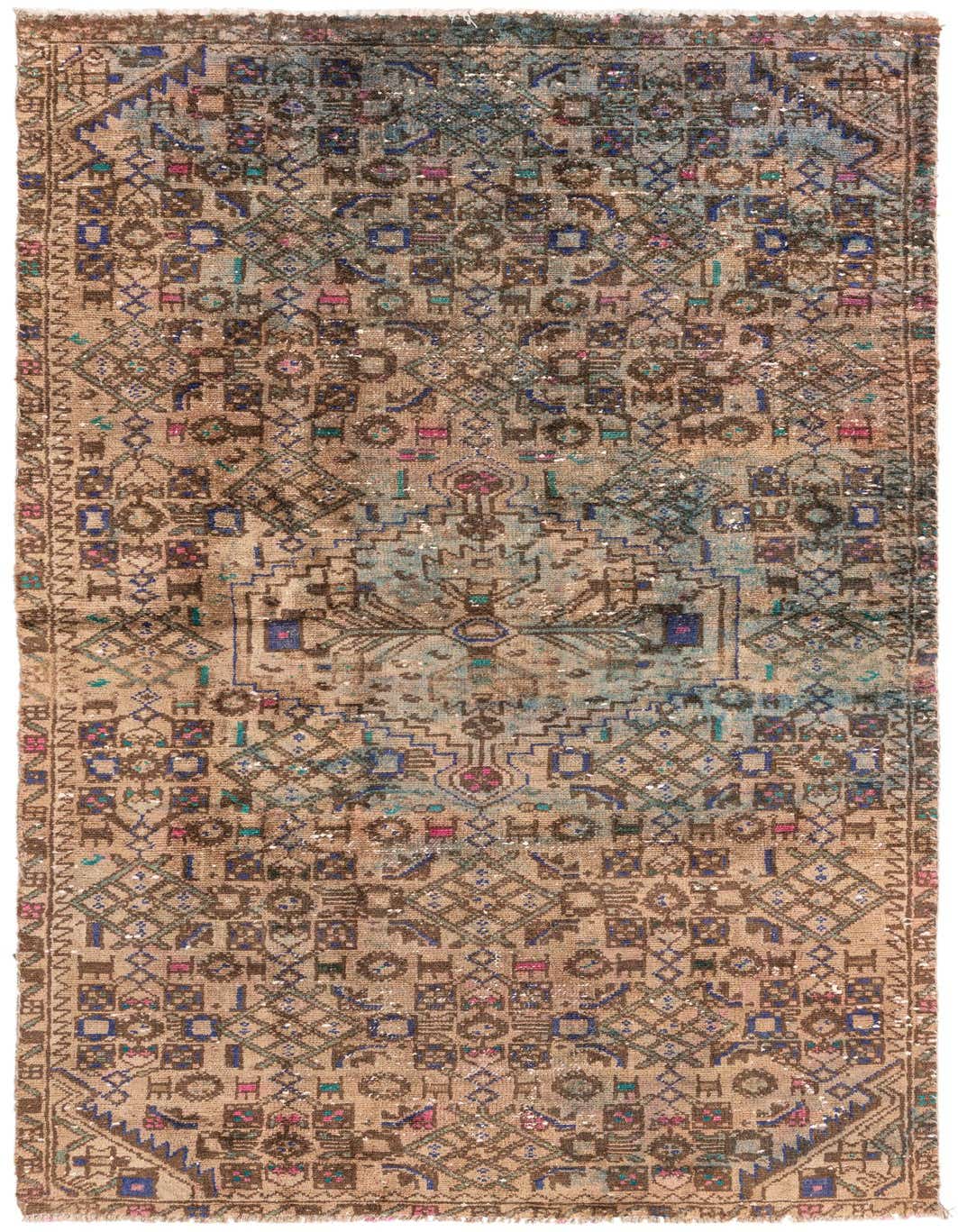 Primary image  3' 8 x 7' 1  Hand Knotted Ultra Vintage Persian Wool Rug