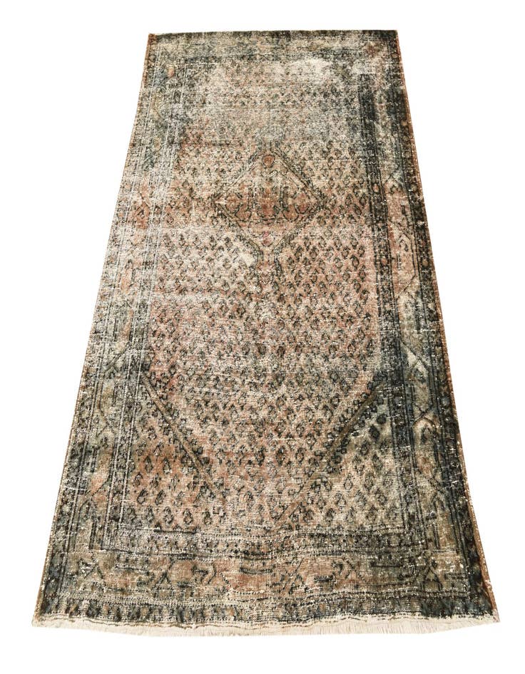 Detail image of  4' 4 x 6' 2  Hand Knotted Ultra Vintage Persian Wool Rug