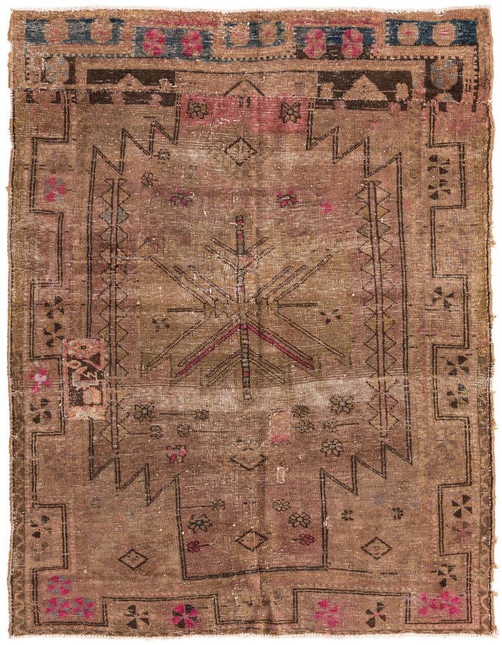  5' x 7' 3  Hand Knotted Ultra Vintage Persian W...