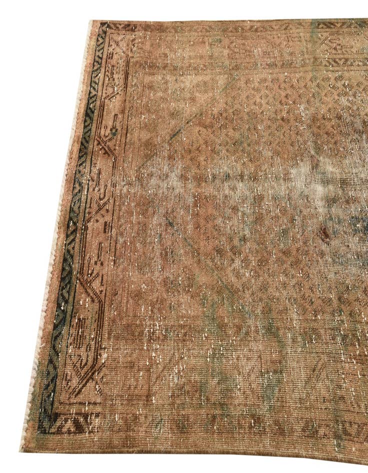 Detail image of  4' 3 x 6' 7  Hand Knotted Ultra Vintage Persian Wool Rug