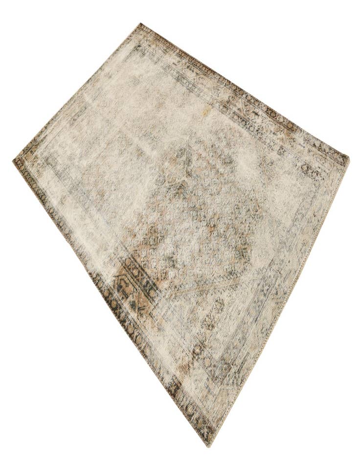 Detail image of  4' 3 x 6' 5  Hand Knotted Ultra Vintage Persian Wool Rug