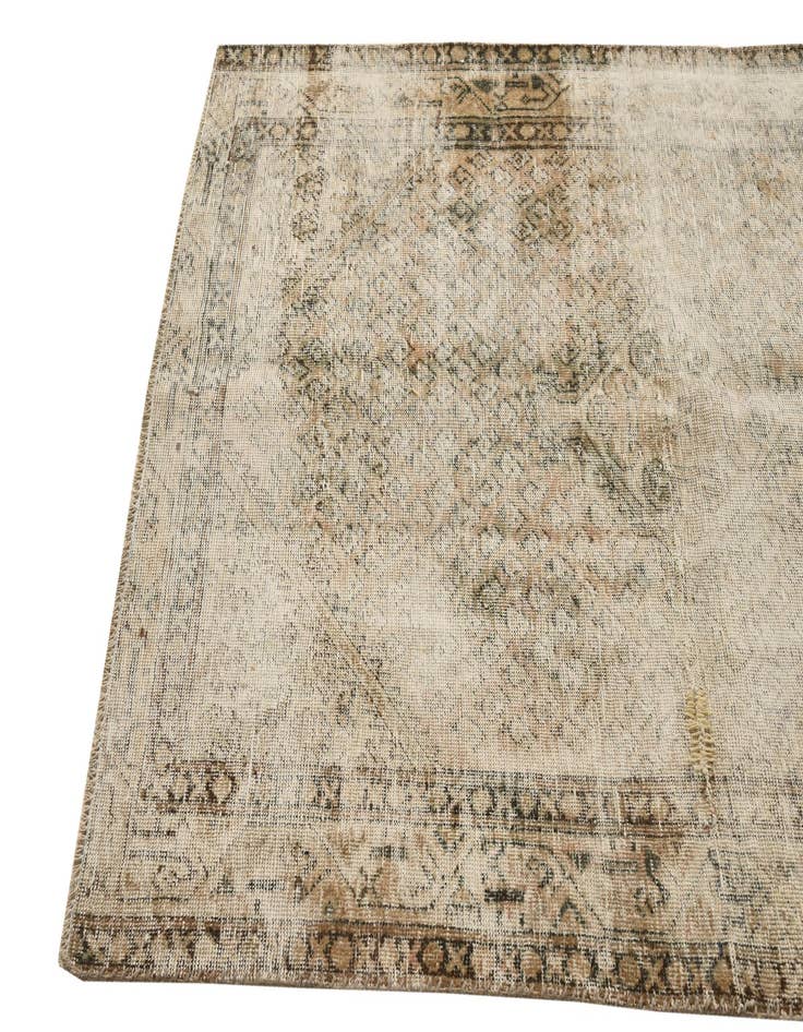 Detail image of  4' 3 x 6' 5  Hand Knotted Ultra Vintage Persian Wool Rug