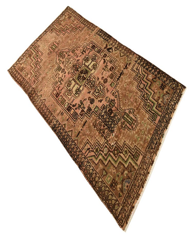 Detail image of  3' 5 x 6' 6  Hand Knotted Ultra Vintage Persian Wool Rug