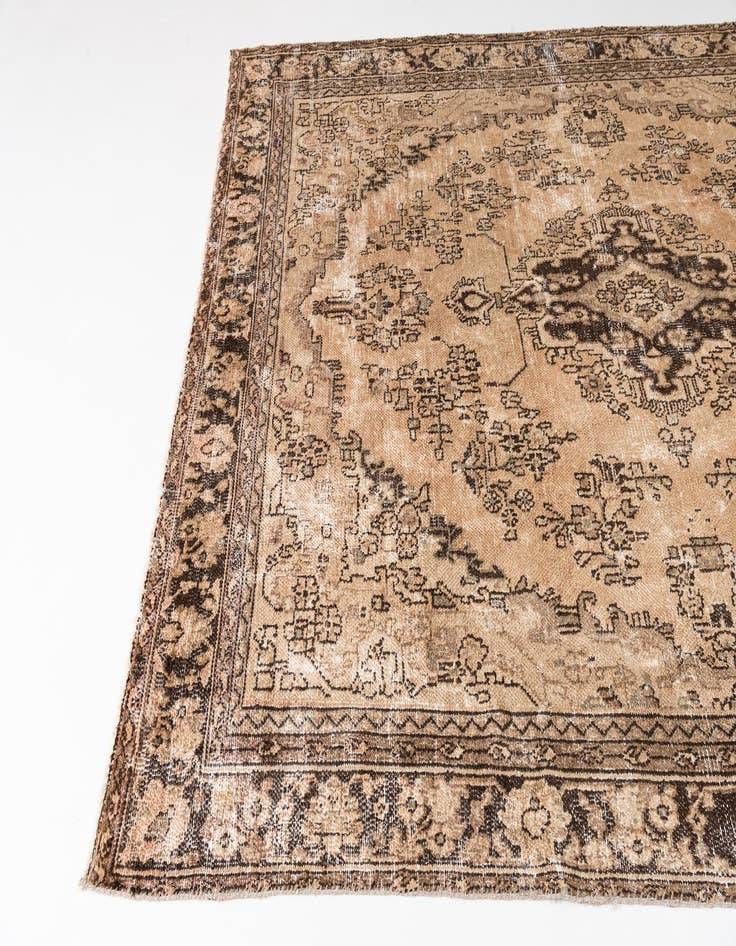 Detail image of  6' 8 x 9' 7  Hand Knotted Ultra Vintage Persian Wool Rug