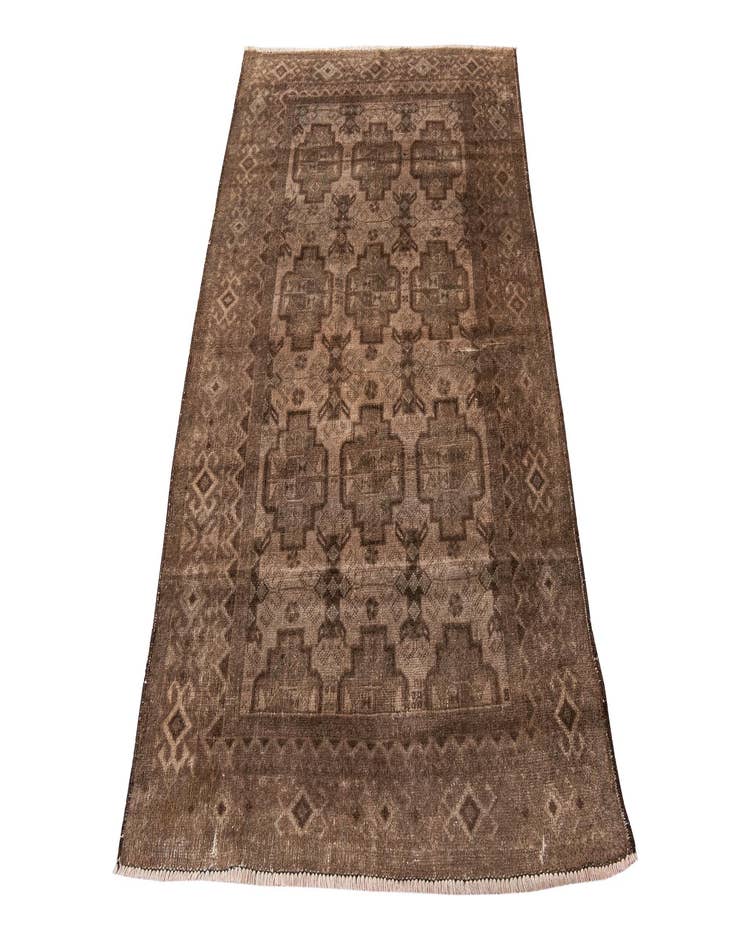 Detail image of  3' 8 x 6'  Hand Knotted Ultra Vintage Persian Wool Rug