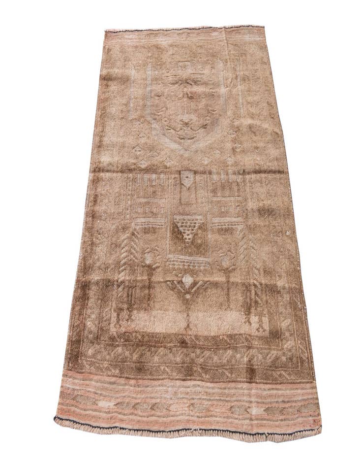 Detail image of  3' 1 x 4' 3  Hand Knotted Ultra Vintage Persian Wool Rug