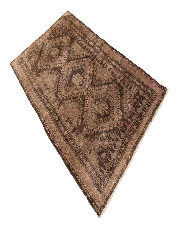 Detail image of  3' 7 x 6' 2  Hand Knotted Ultra Vintage Persian Wool Rug