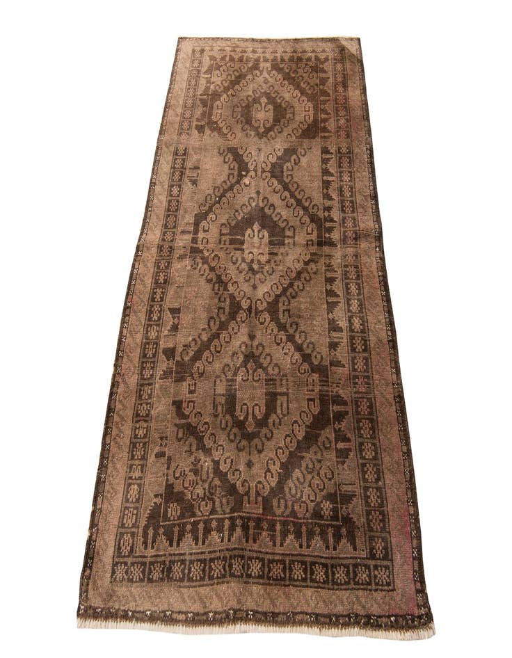 Detail image of  3' 7 x 6' 2  Hand Knotted Ultra Vintage Persian Wool Rug