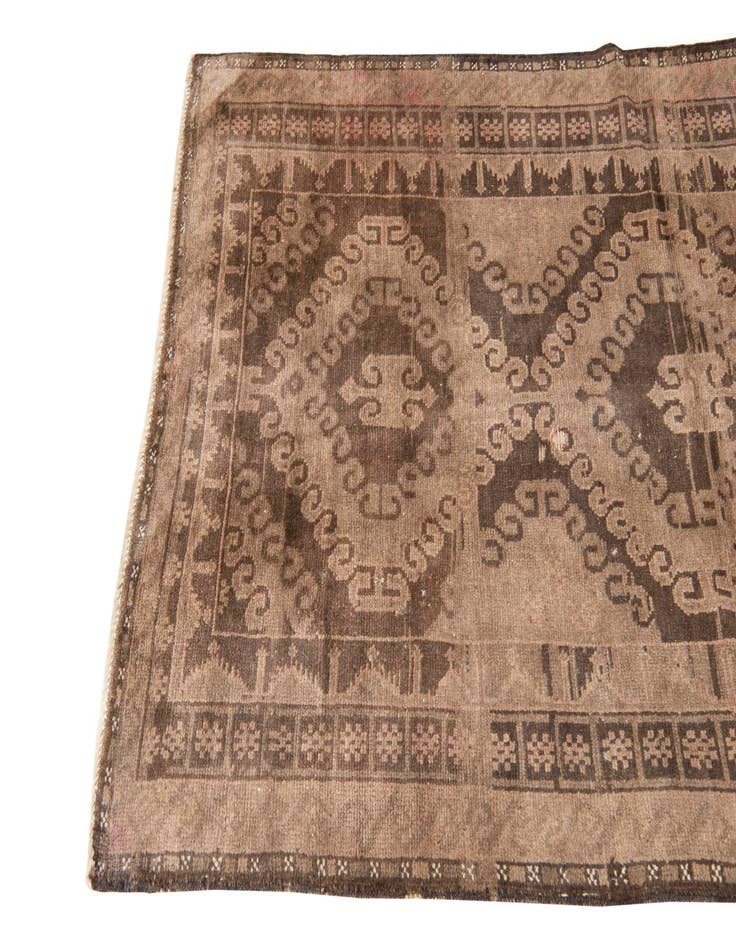 Detail image of  3' 7 x 6' 2  Hand Knotted Ultra Vintage Persian Wool Rug