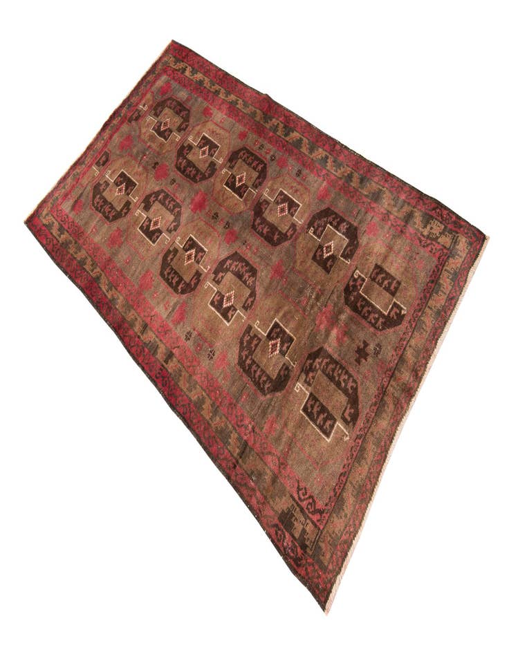 Detail image of  3' 7 x 6' 3  Hand Knotted Ultra Vintage Persian Wool Rug