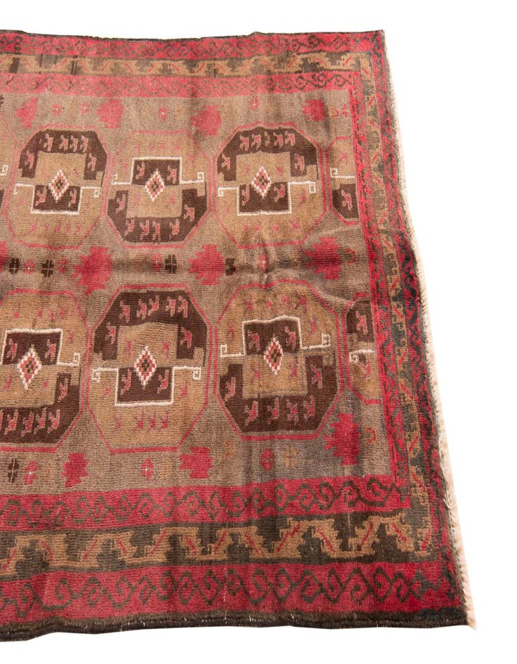 Detail image of  3' 7 x 6' 3  Hand Knotted Ultra Vintage Persian Wool Rug