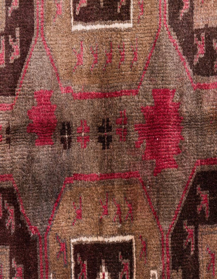 Detail image of  3' 7 x 6' 3  Hand Knotted Ultra Vintage Persian Wool Rug