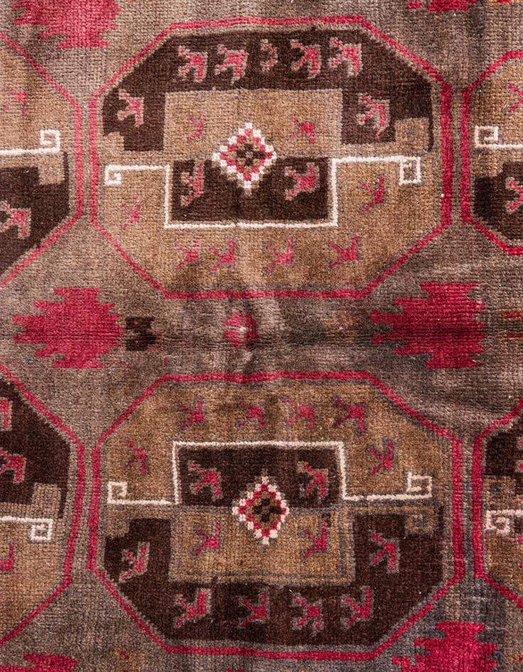 Detail image of  3' 7 x 6' 3  Hand Knotted Ultra Vintage Persian Wool Rug