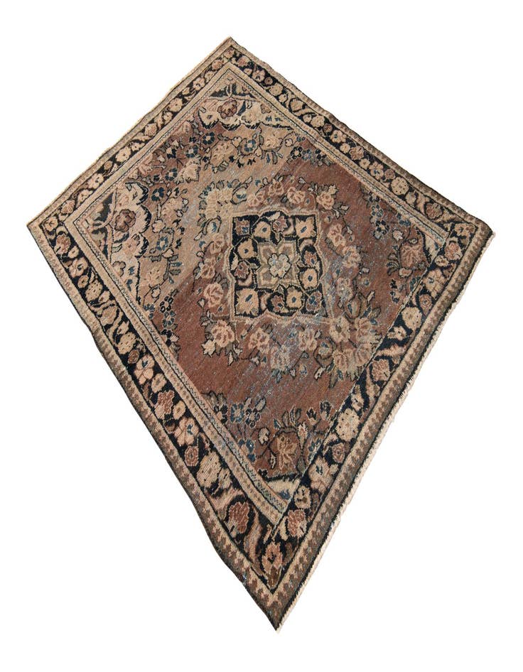 Detail image of  4' 2 x 5' 5  Hand Knotted Ultra Vintage Persian Wool Rug