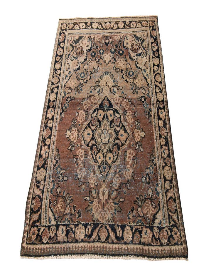 Detail image of  4' 2 x 5' 5  Hand Knotted Ultra Vintage Persian Wool Rug