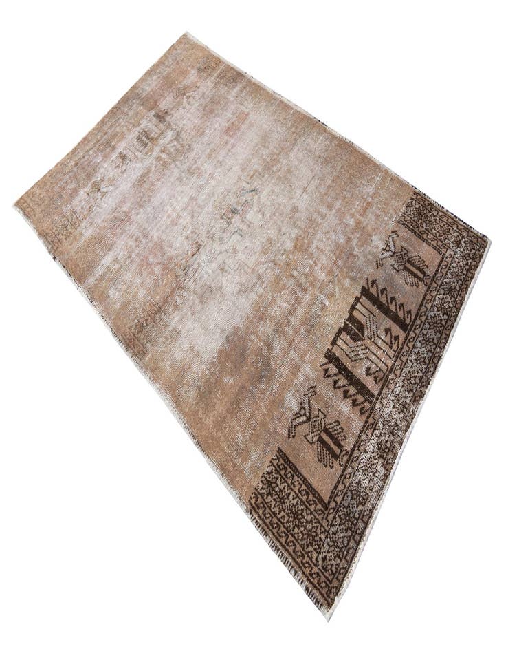 Detail image of  4' 1 x 6' 4  Hand Knotted Ultra Vintage Persian Wool Rug