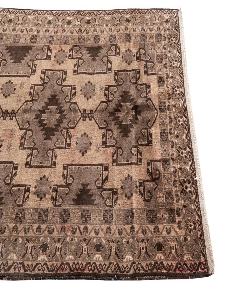 Detail image of  4' x 6' 4  Hand Knotted Ultra Vintage Persian Wool Rug