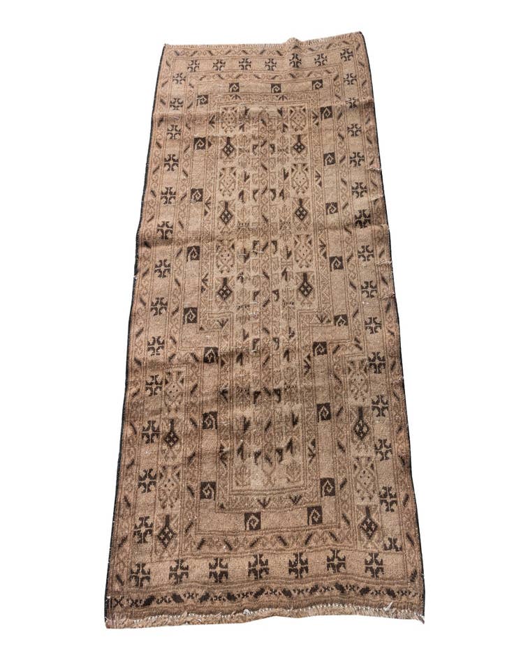 Detail image of  2' 10 x 4' 4  Hand Knotted Ultra Vintage Persian Wool Rug