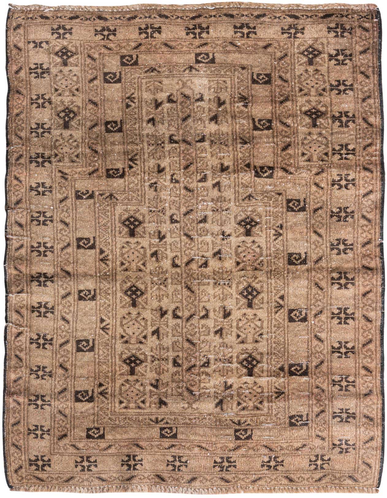 Primary image  2' 10 x 4' 4  Hand Knotted Ultra Vintage Persian Wool Rug