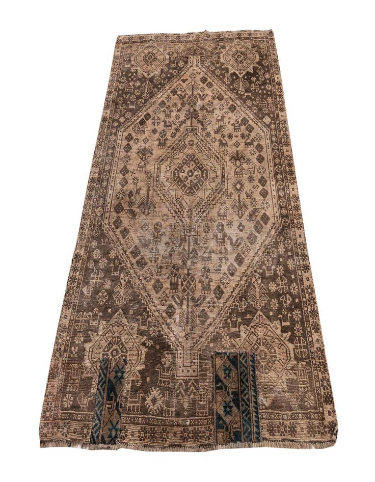 Detail image of  4' 4 x 6' 3  Hand Knotted Ultra Vintage Persian Wool Rug