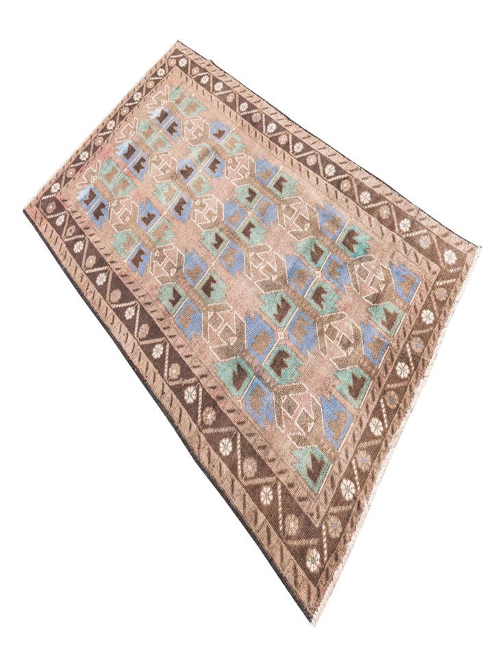 Detail image of  3' 5 x 6'  Hand Knotted Ultra Vintage Persian Wool Rug